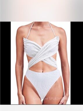 Devon Windsor Astrid one piece white zebra Small new with tags